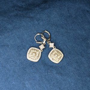 costume jewelry silver earrings, cz details never worn!